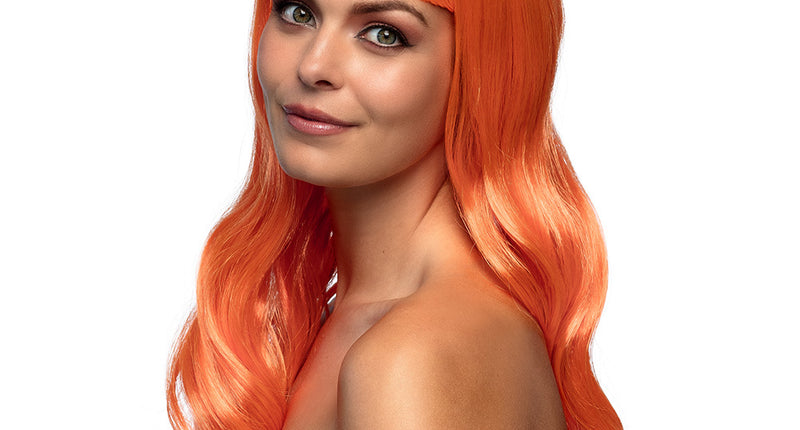 Boland Oranje pruik lang golvend haar Chique