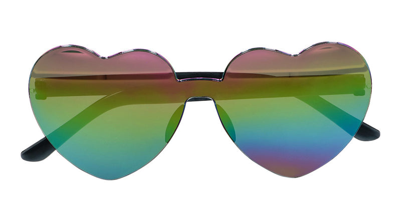 Boland Partybrile Festival hartjes mirror zwart