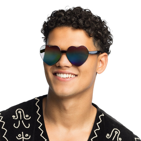 Boland Partybrile Festival hartjes mirror zwart