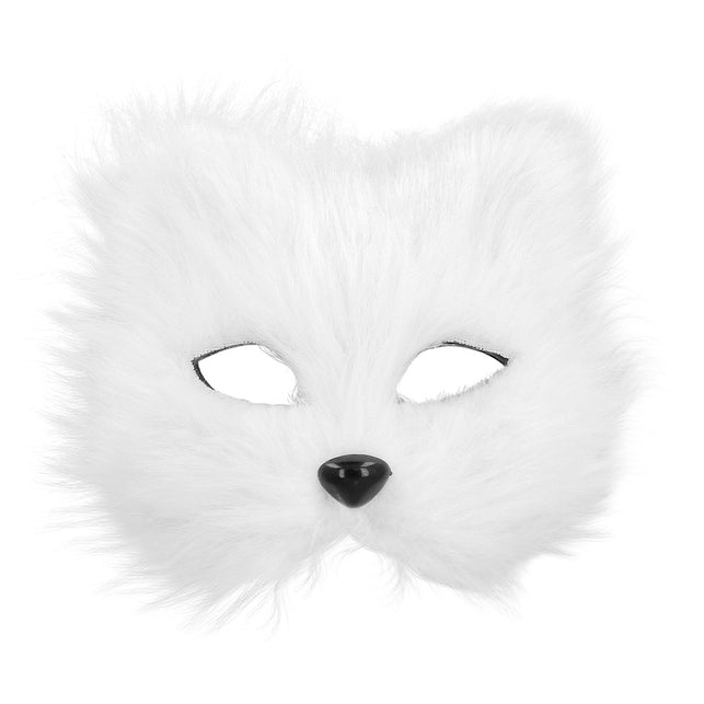 Boland Pluchen masker Witte kat
