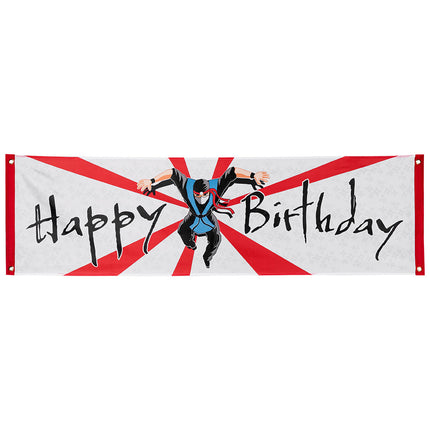 Boland Polyester banner Ninja 'Happy birthday'