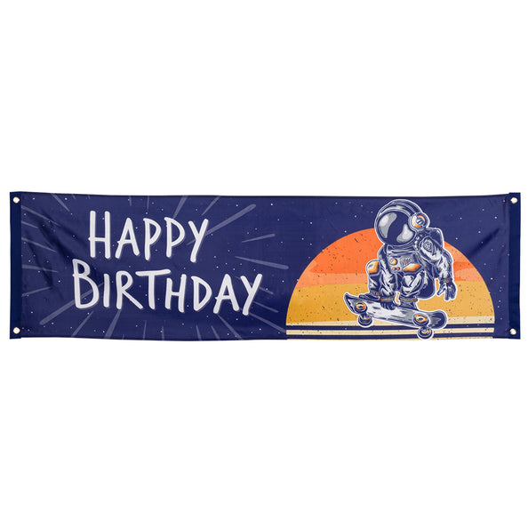 Boland Polyester banner Space 'Happy birthday'