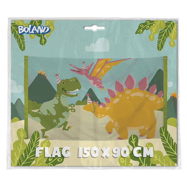 Boland Polyester vlag Dino party