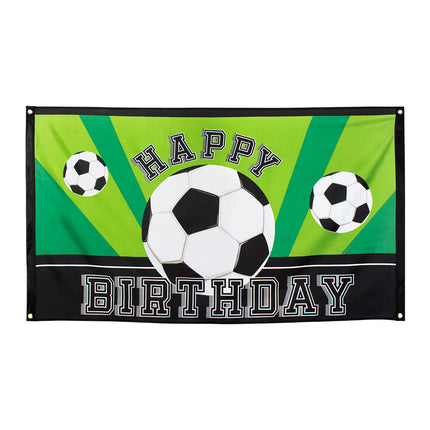 Boland Polyester vlag Voetbal 'Happy birthday'