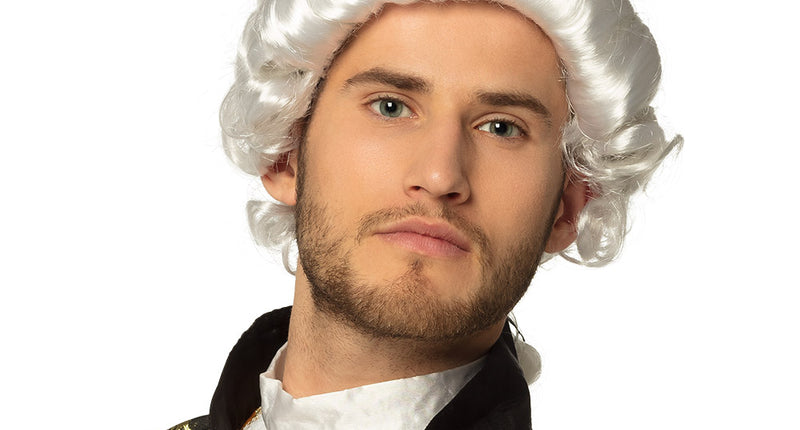 Boland Pruik Barok man met staart wit