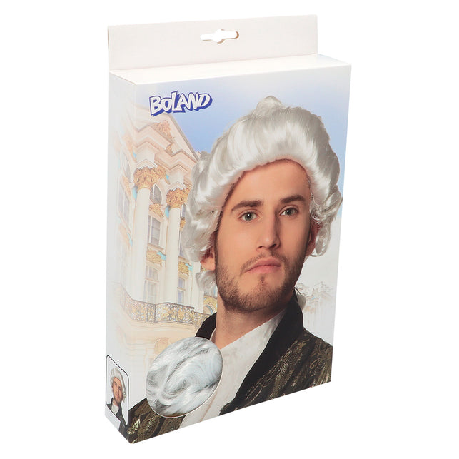 Boland Pruik Barok man met staart wit