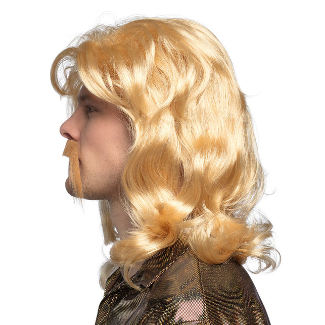 Boland Pruik Barry met snor blond