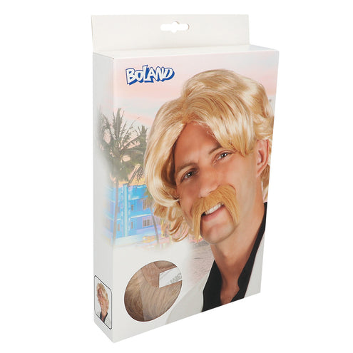 Boland Pruik Chuck blond met snor