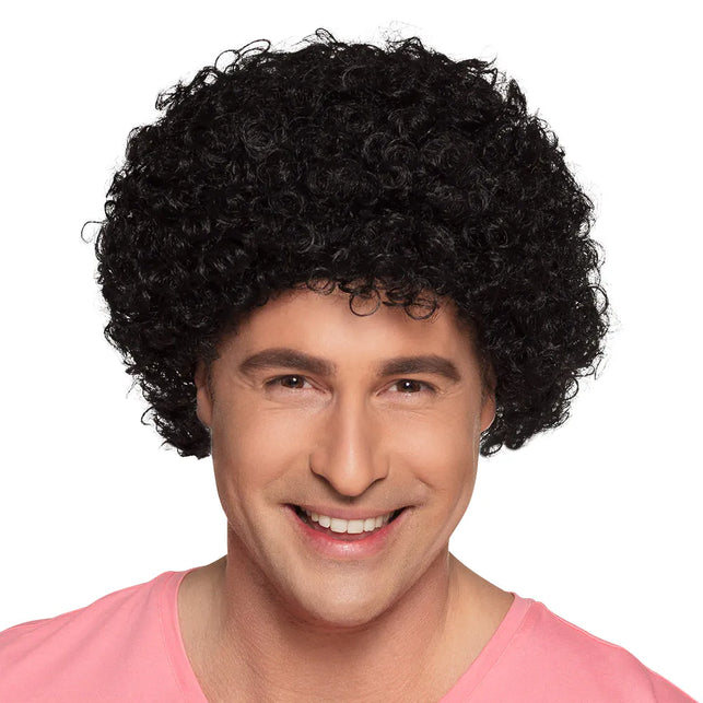 Boland Pruik Curly zwart