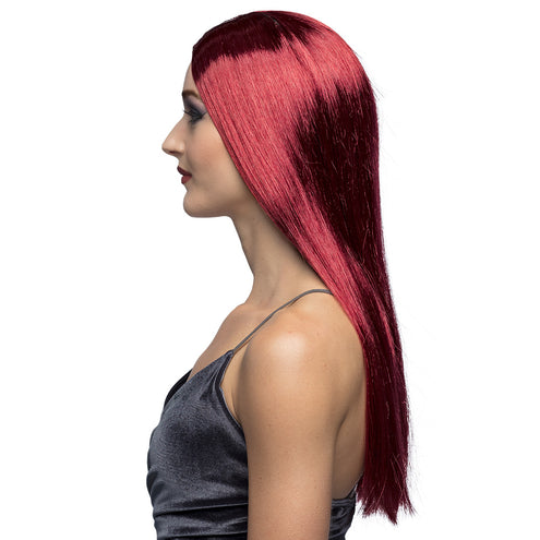 Boland Pruik lang haar rood Heks mahonie