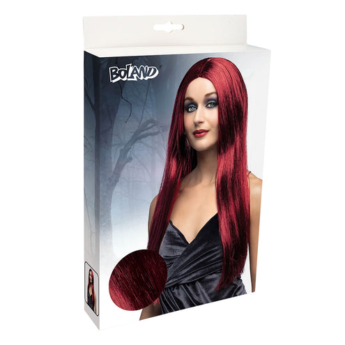 Boland Pruik lang haar rood Heks mahonie