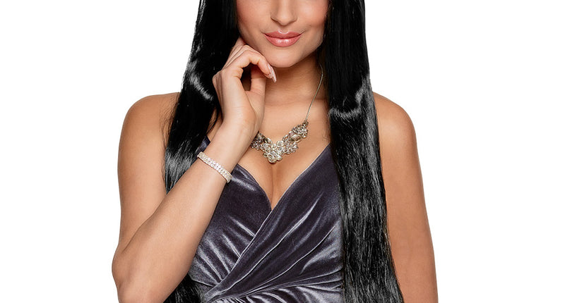 Boland Pruik lange zwarte haren Charming