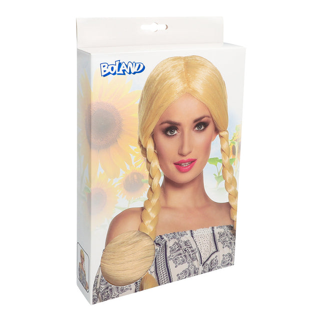 Boland Pruik Natascha blond met vlechten