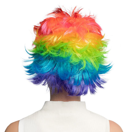Regenboog verkleedpruik one size