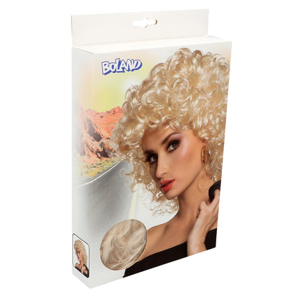 Boland Pruik Sandy Grease blonde krullen