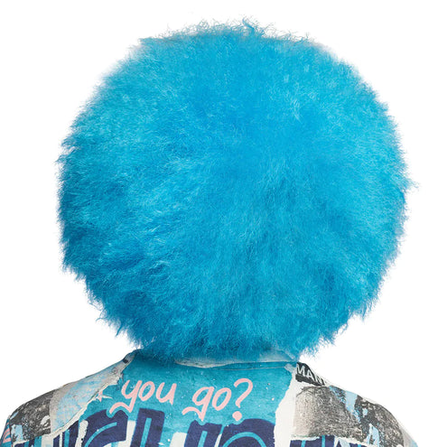 Boland Pruik Sugar afro neon blauw