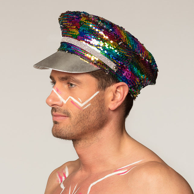 Boland Regenboog pet met glitters