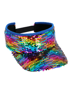 Boland Regenboog zonneklep glitter pailletten