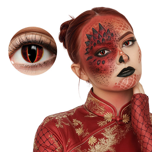 Boland Rode Halloween contactlenzen Dragonfire (3 maanden)