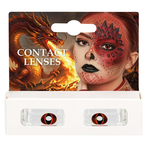 Boland Rode Halloween contactlenzen Dragonfire (3 maanden)
