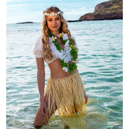 Boland Rokje Hawaii Raffia lang