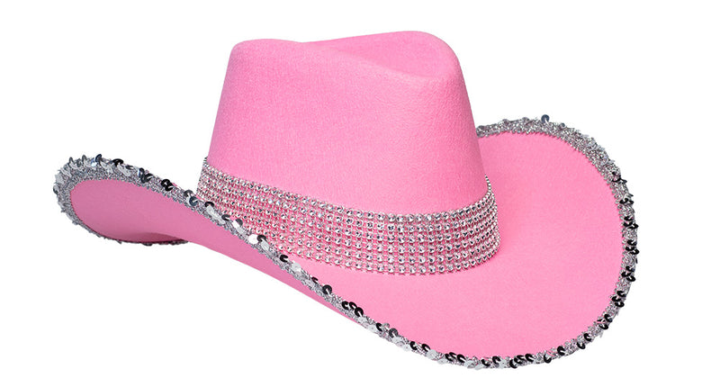 Boland Roze cowboyhoed met glitters