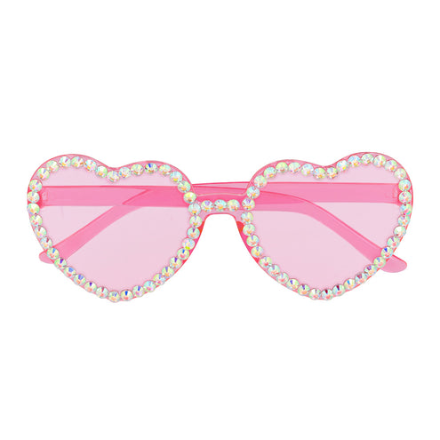 Boland Roze hartjes partybril Diamond heart