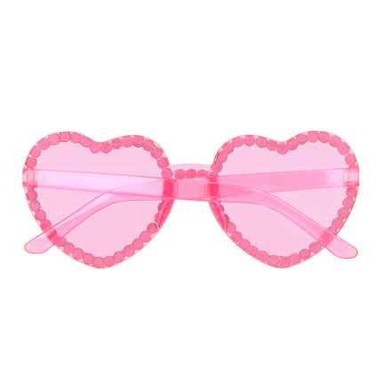 Boland Roze hartjes partybril Diamond heart