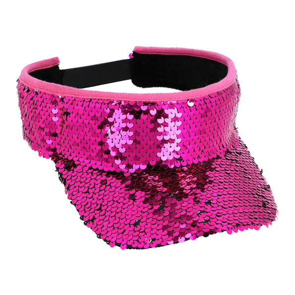 Boland Roze zonneklep glitter pailletten