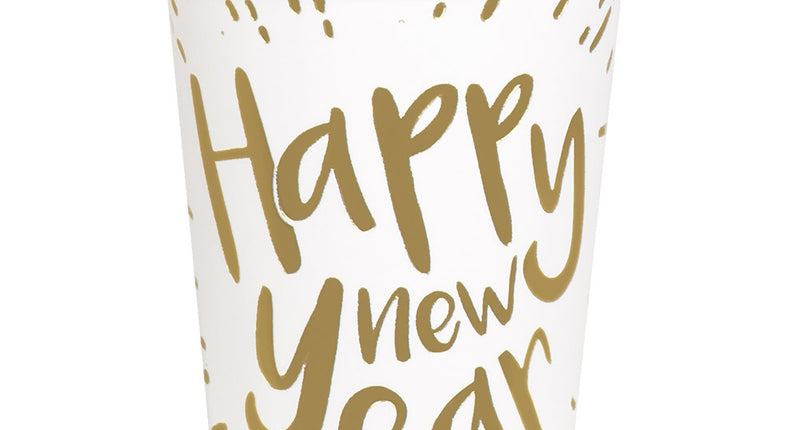 Boland Set 10 papieren bekertjes 'Happy new year'