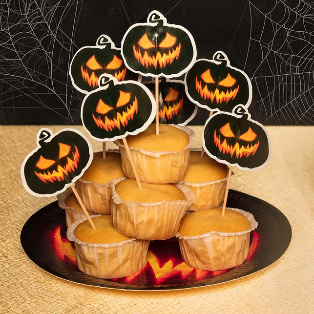 Boland Set 10 papieren bordjes Creepy pumpkin