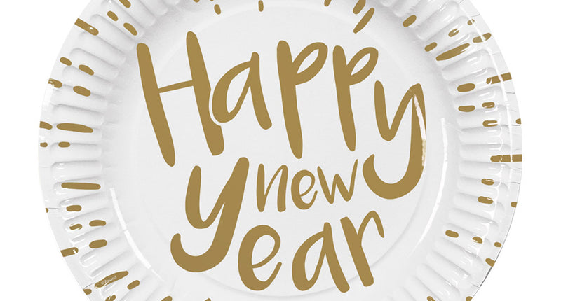 Boland Set 10 papieren bordjes 'Happy new year'