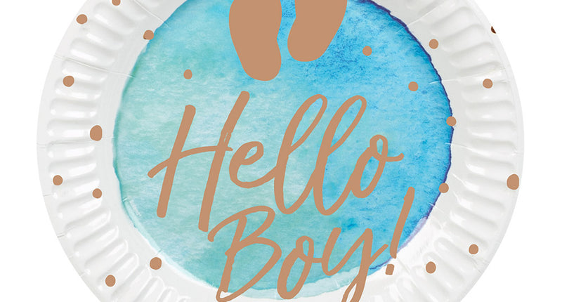 Boland Set 10 papieren bordjes 'Hello boy!'