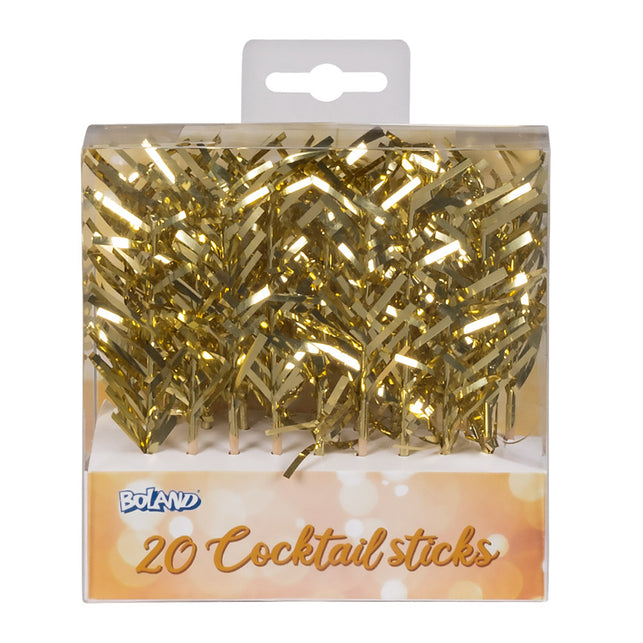 Boland Set 20 cocktailprikkers goud