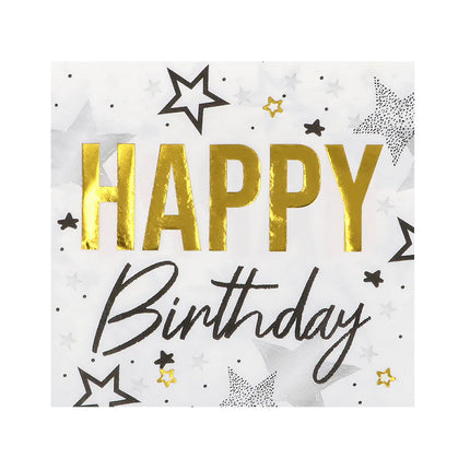 Boland Set 20 papieren servetten 'Happy birthday'