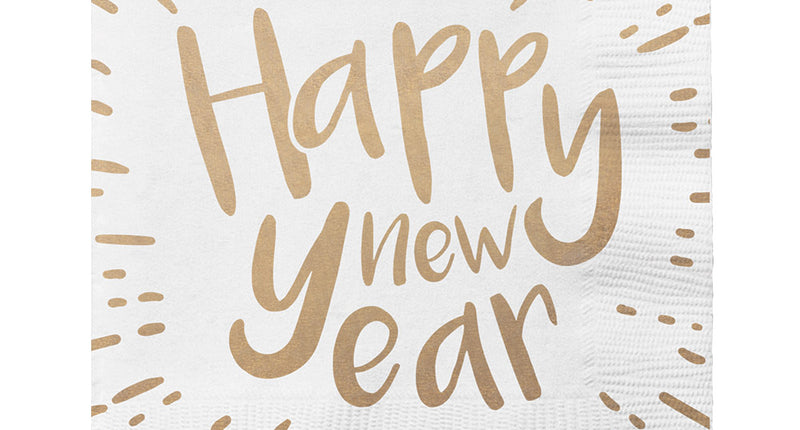 Boland Set 20 papieren servetten 'Happy new year'