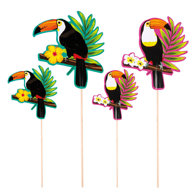 Boland Set 4 cocktailprikkers Toekan