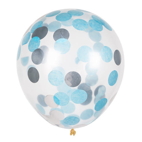Boland Set 5 confettiballonnen blauw/zilver