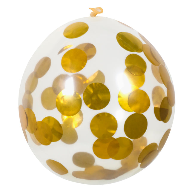 Boland Set 5 confettiballonnen goud