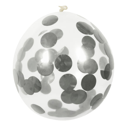 Boland Set 5 confettiballonnen zilver