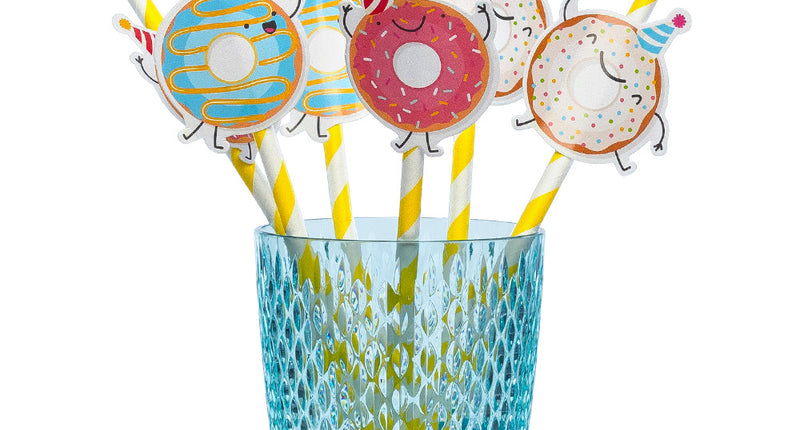Boland Set 6 papieren rietjes Donut