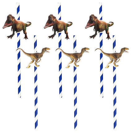 Boland Set 6 papieren rietjes T-rex