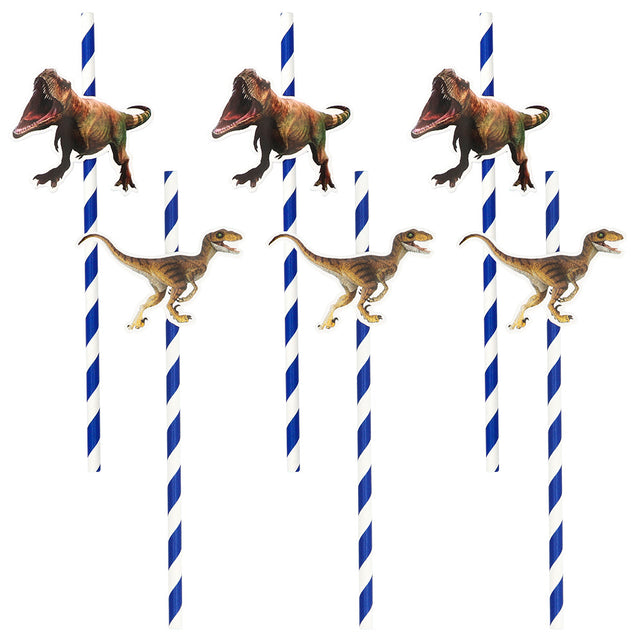 Boland Set 6 papieren rietjes T-rex