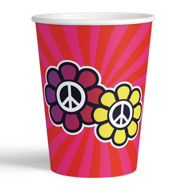 Boland Set 8 papieren bekertjes Hippie