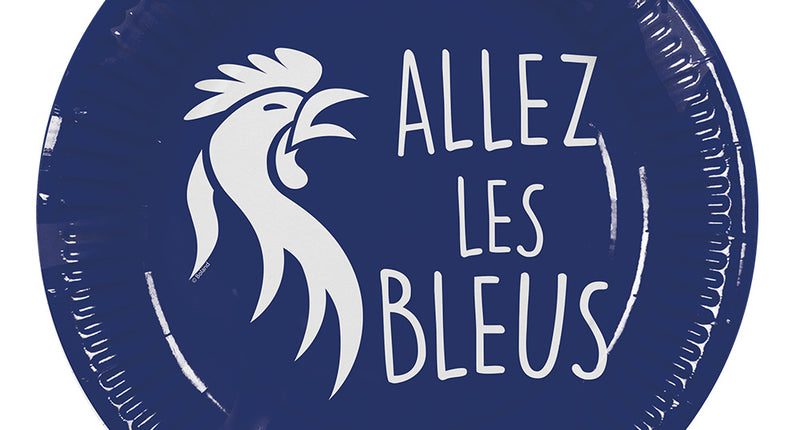 Boland Set 8 papieren bordjes 'Allez les Bleus'