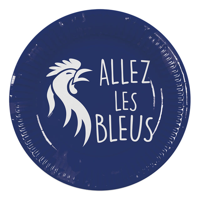 Boland Set 8 papieren bordjes 'Allez les Bleus'