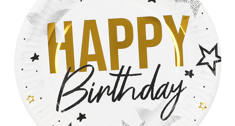 Boland Set 8 papieren bordjes 'Happy birthday'