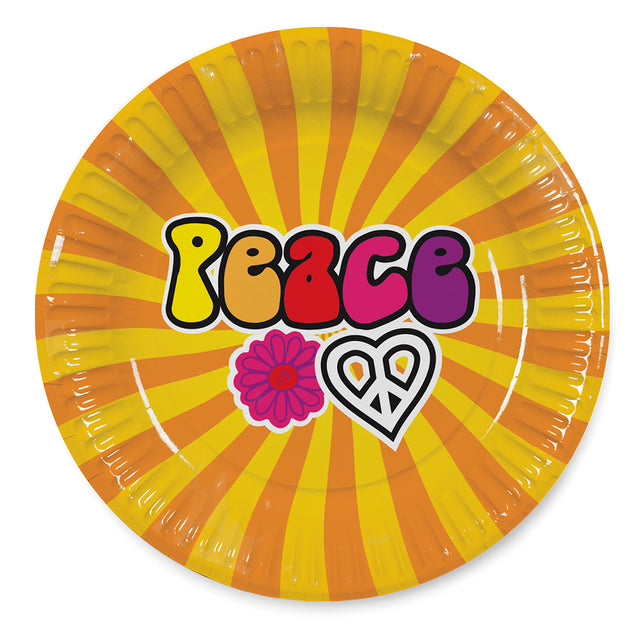 Boland Set 8 papieren bordjes Hippie