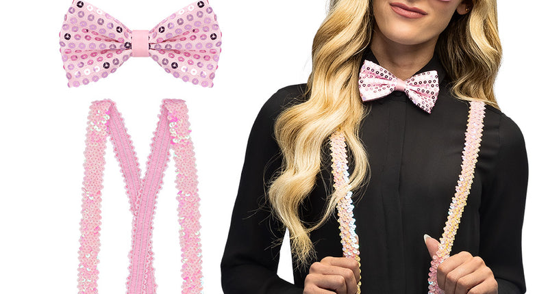 Boland Set Pailletten lichtroze