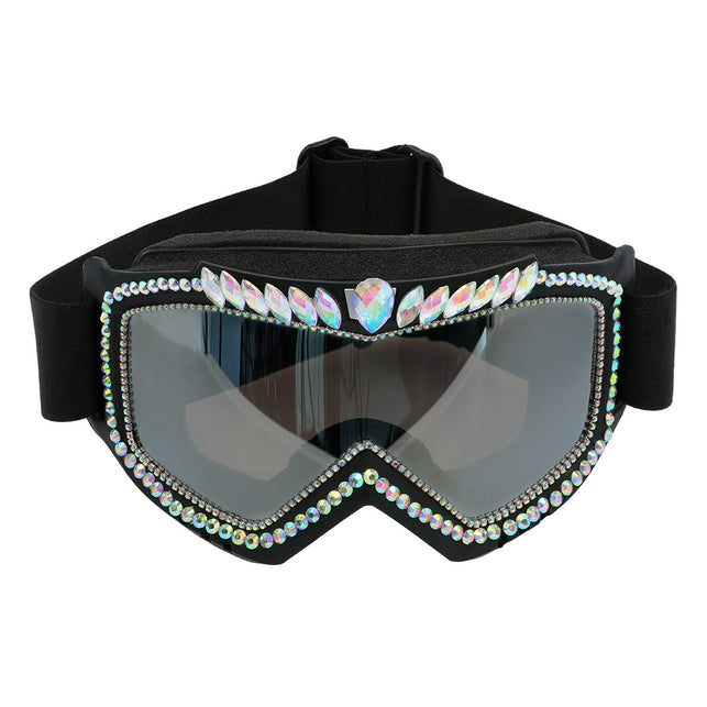 Boland Skibril zwart Galaxy met diamantjes